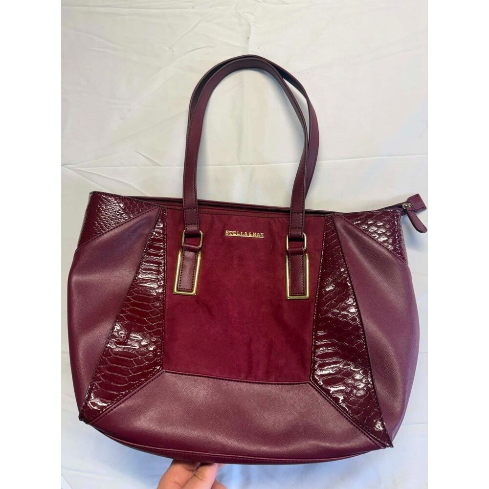 Stella & Max Burgundy Purse handbag Leather